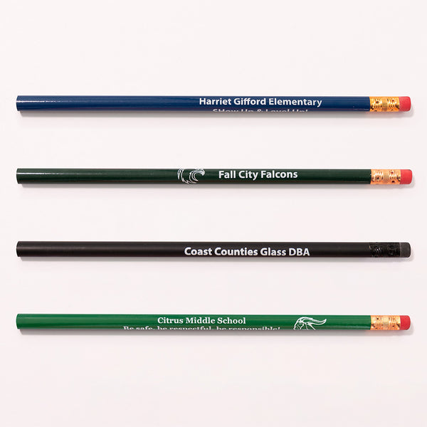 Promotional Personalized Imprinted Round Pencils (Dark Colors)