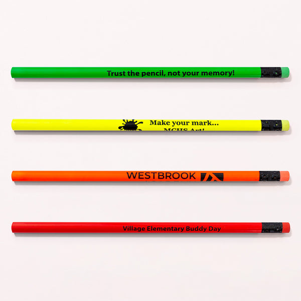 Promotional Personalized Imprinted Neon Round Pencils