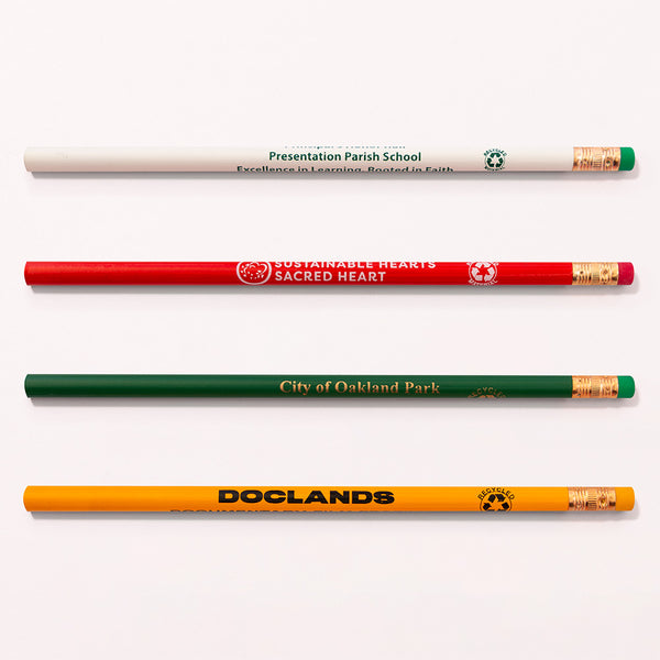 Personalized Imprinted Pencils Made from Recycled Newspaper and Cardboard