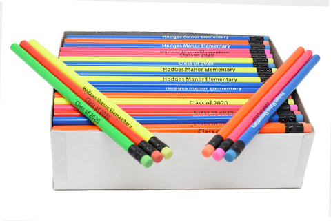 Six Personalized Black Pencils