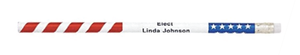 Pencil Guy Shop Promotional Personalized Imprinted Foil Wrapped Stars and Stripes Pencil - Pencil Guy Shop